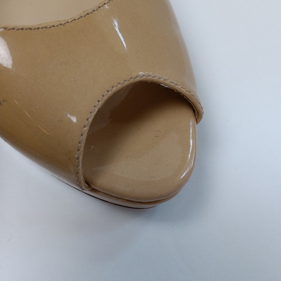 Jimmy Choo Patent Leather Sling Back Peep Toe Heels - Picture 10 of 14